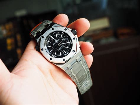 audemars piguet steel bracelet|audemars piguet crocodile strap.